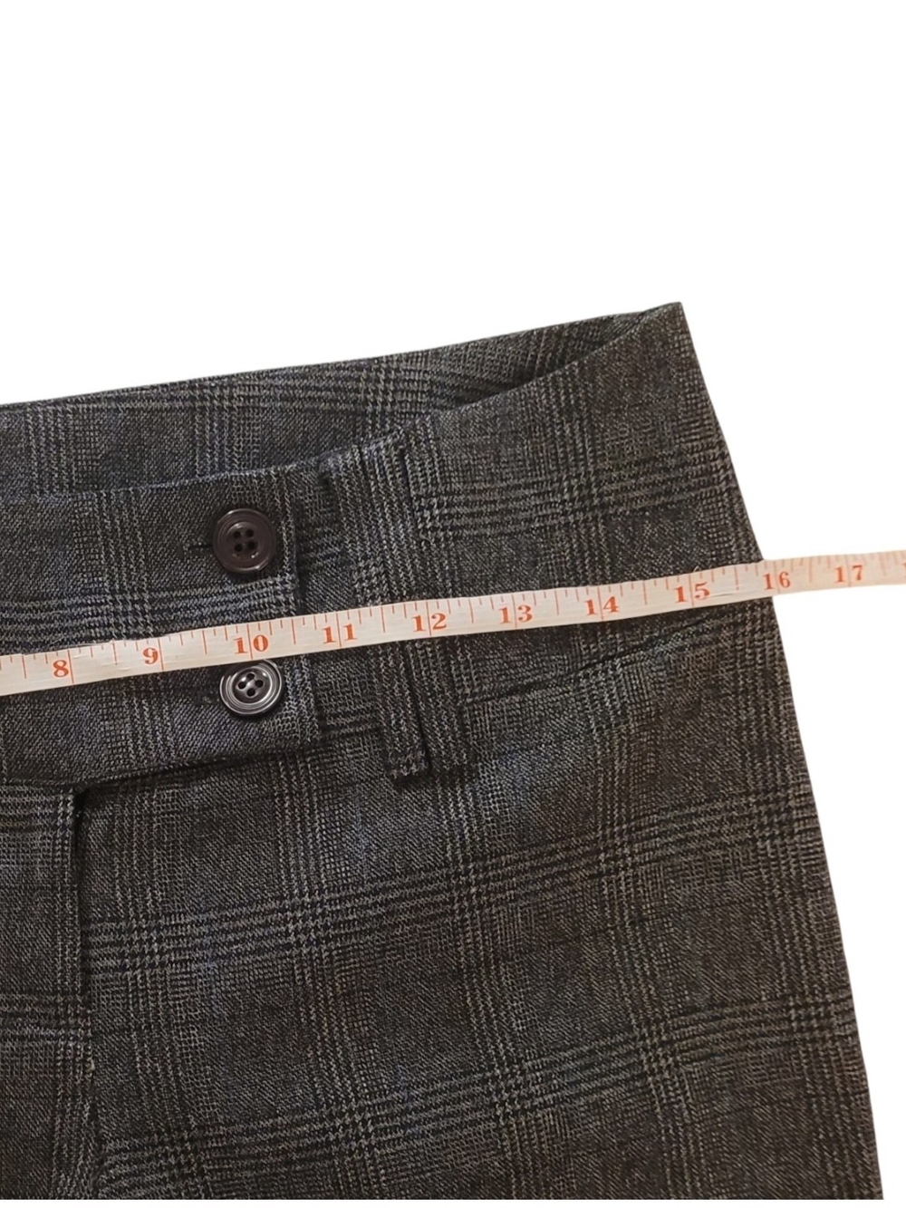 Wide-Leg Plaid Dress Pants - Gray - Picture 4 of 6